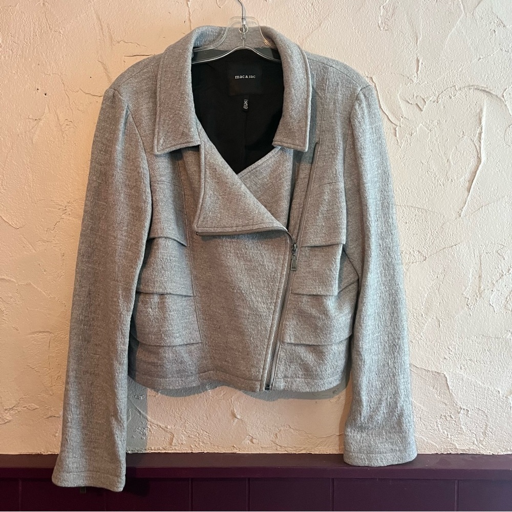 Mac & Jac Gray Bomber Jacket with Tailored Fit